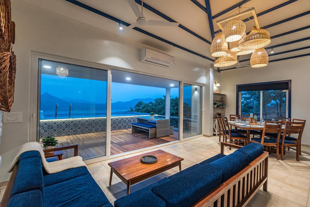 Saffronstays Kaia Waters By Kosha Villas, Pawna - Greek Style Villa With Panoramic View Of Pawna Lake Kolvan 外观 照片