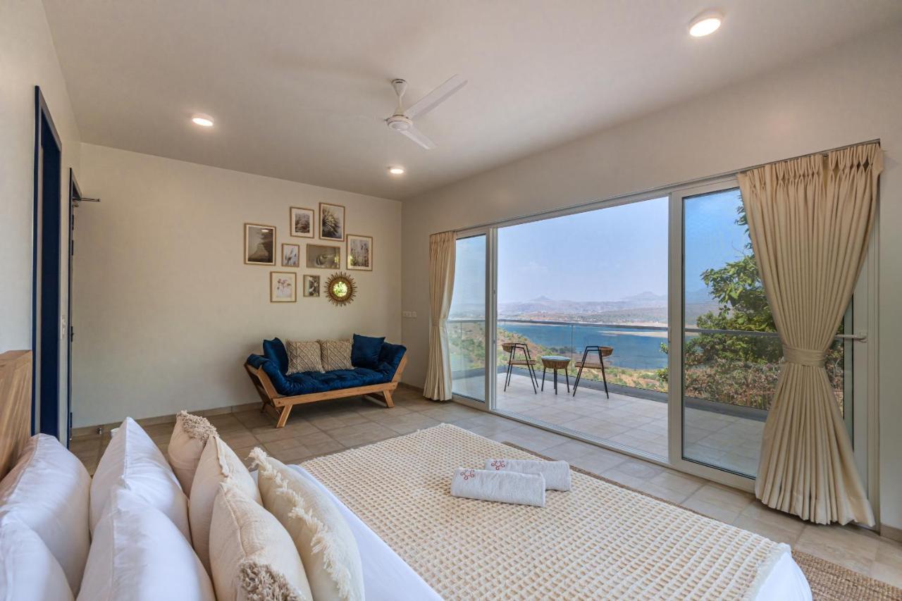 Saffronstays Kaia Waters By Kosha Villas, Pawna - Greek Style Villa With Panoramic View Of Pawna Lake Kolvan 外观 照片